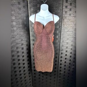 Haute Monde metallic party dress Black/rose gold Jrs.